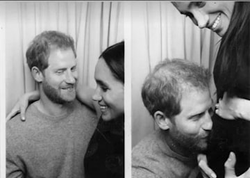 Prince Harry pictured kissing Meghan Markle's baby bump in unseen photos from Netflix docuseries