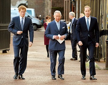 king charles pictured with his two sons prince william and prince harry