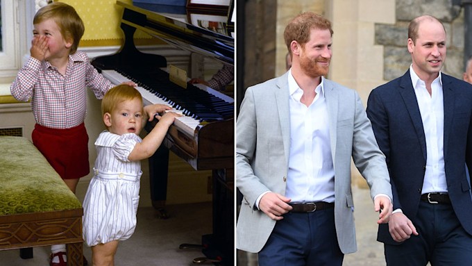 William and Harry in 1986 and 2018
