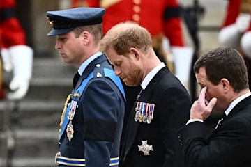 Prince William and Harry at Queen's funeral
