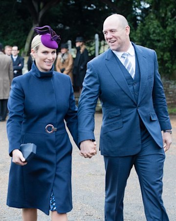 Zara and Mike Tindall walk hand in hand