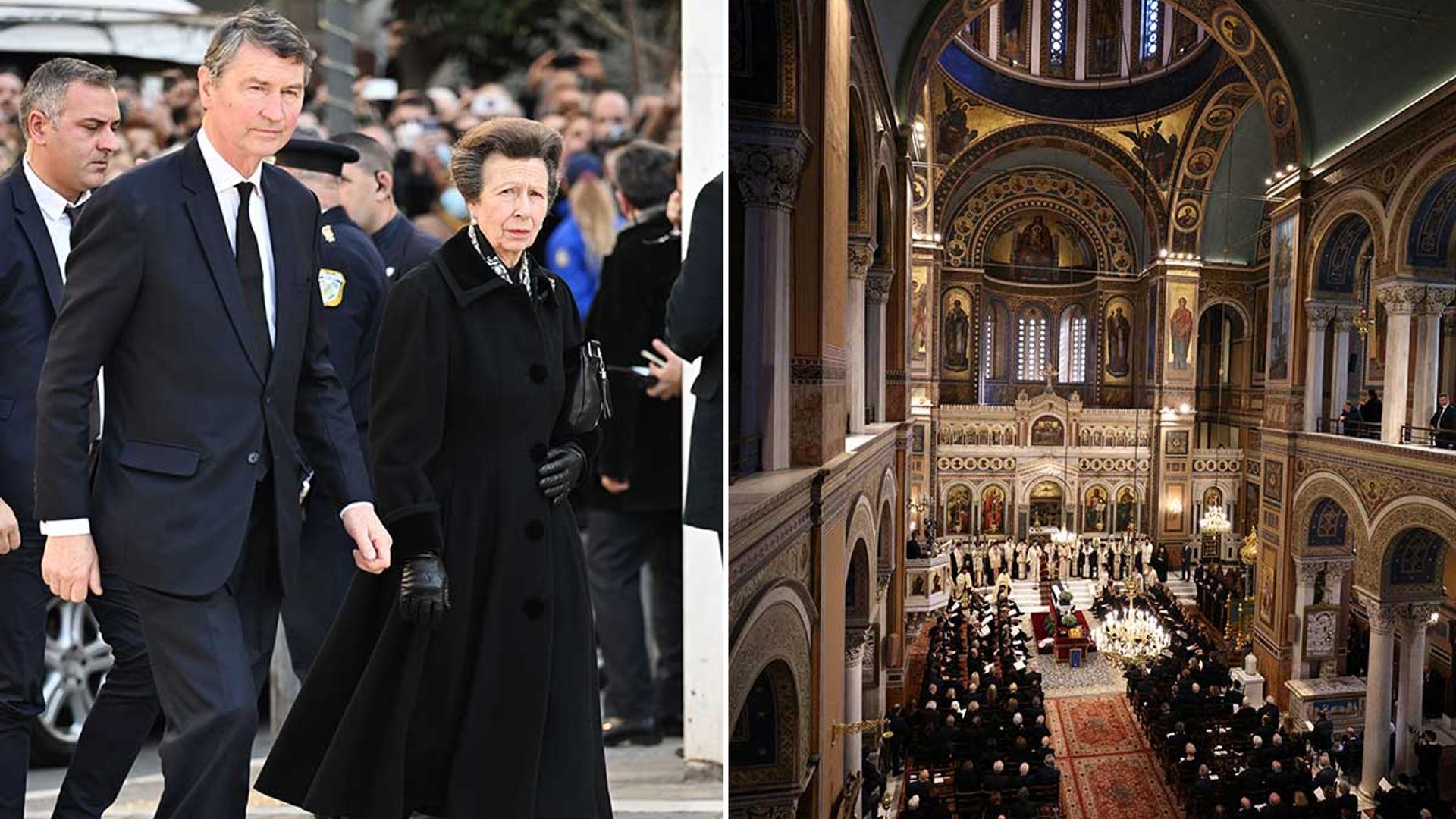 King Constantine's funeral: Princess Anne, Lady Gabriella Windsor