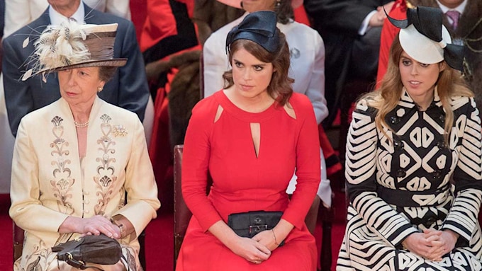 Princess Anne, Princess Eugenie and Princess Beatrice in 2016