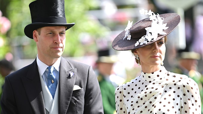 Prince William and Kate Middleton looking upset