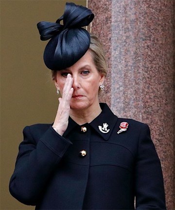Countess of Wessex crying on Remembrance Day