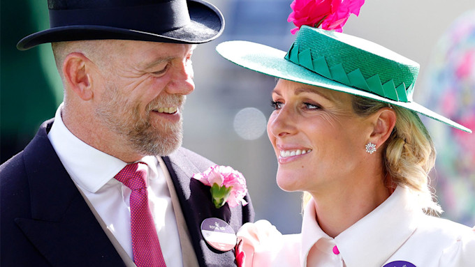 Mike and Zara Tindall smiling at each other.