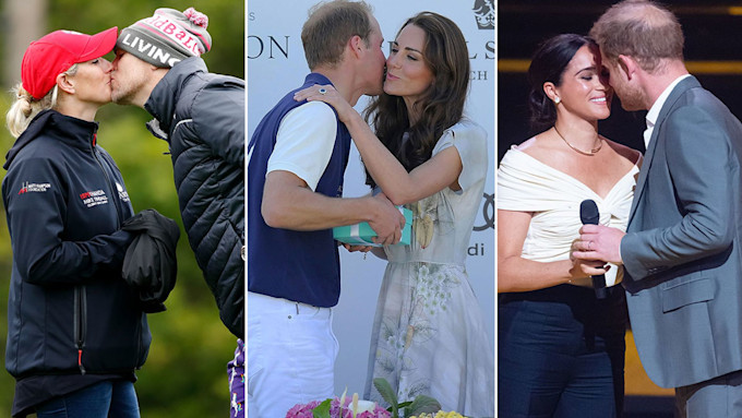 Royals kissing