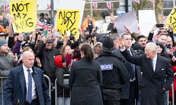 Republic protestors during King Charles's visit to Milton Keynes