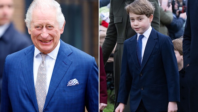 Split image of King Charles and Prince George