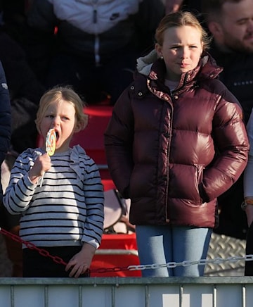 TrivDaily - Zara and Mike Tindall's daughter Mia reaches major new milestone! 54 mia tindall stands next to younger sister lena tindall at charity football match