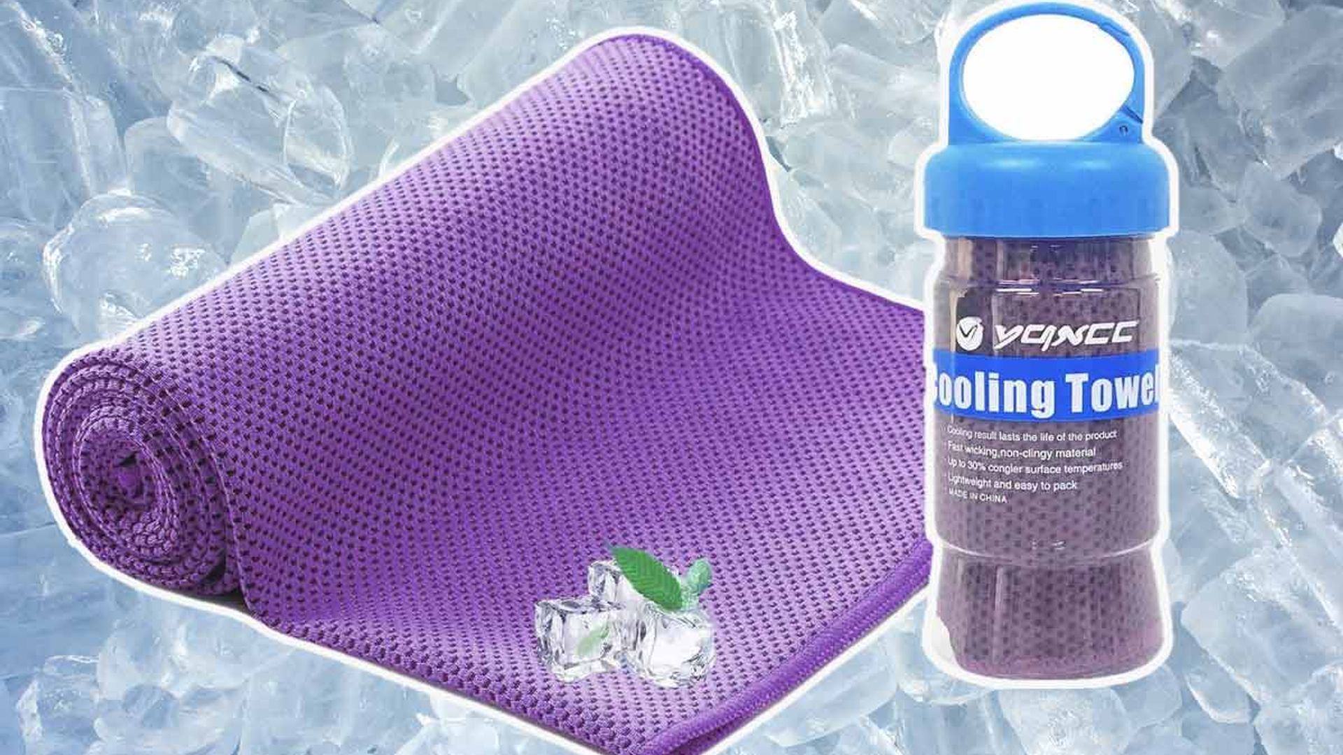 This ice towel is perfect for the heatwave add water and shake for cooling effect HELLO!