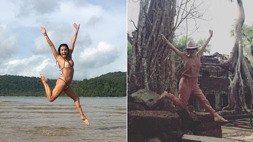 Eva Longoria shows off her amazing figure in a bikini while on honeymoon