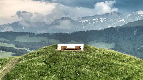 ***This hotel room in the Swiss Alps has no walls or a roof – but just look at the view