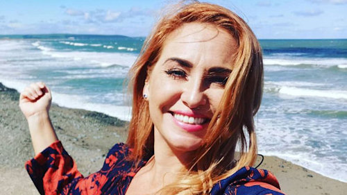 This Morning's Josie Gibson wows in colour block swimsuit for family photo