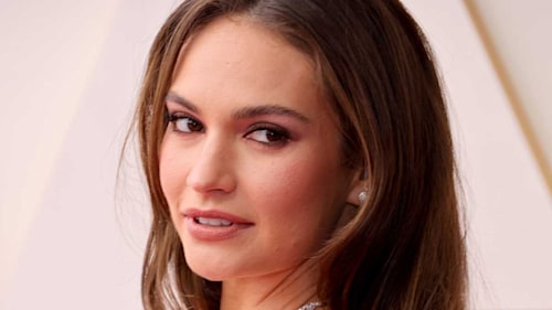 Lily James wows in striking swimsuit during romantic Tuscan getaway
