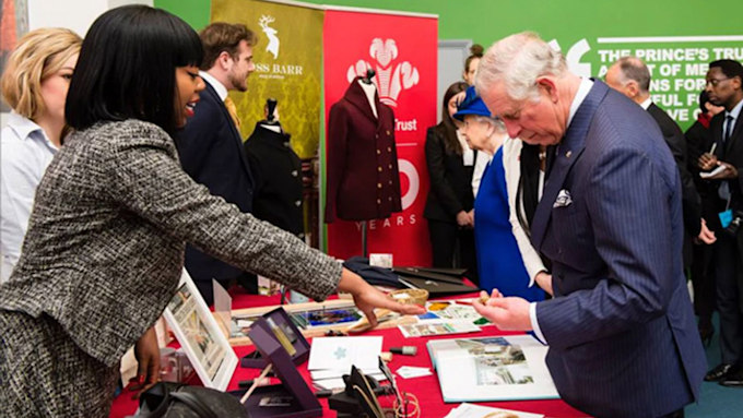 king charles views the products of new designers he has supported