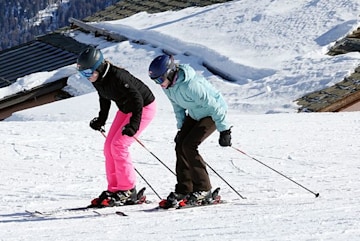 Lady Louise Windsor and friend skiing