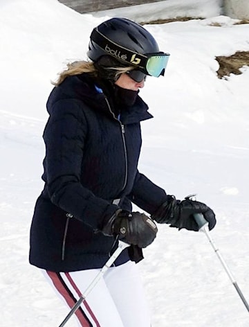 Sophie Wessex wearing black skiwear