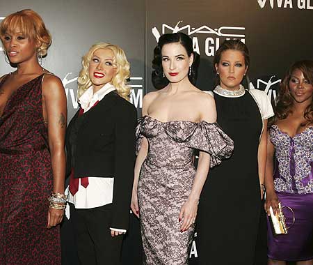 Lisa Marie, Eve and Dita 'glam' things up with Christina
